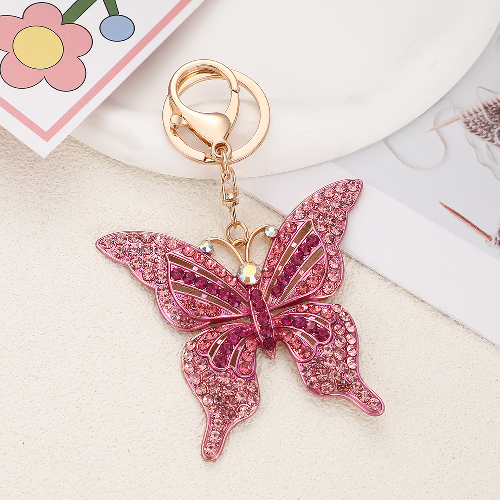 Rhinestone Butterfly Keychain Keyring Netby