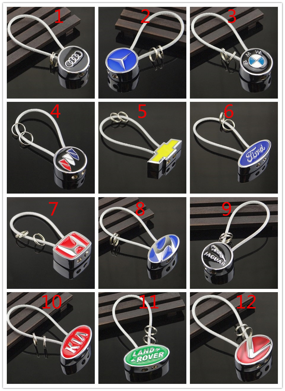 Steel Wire Car Logo Keychain Keyring Netby