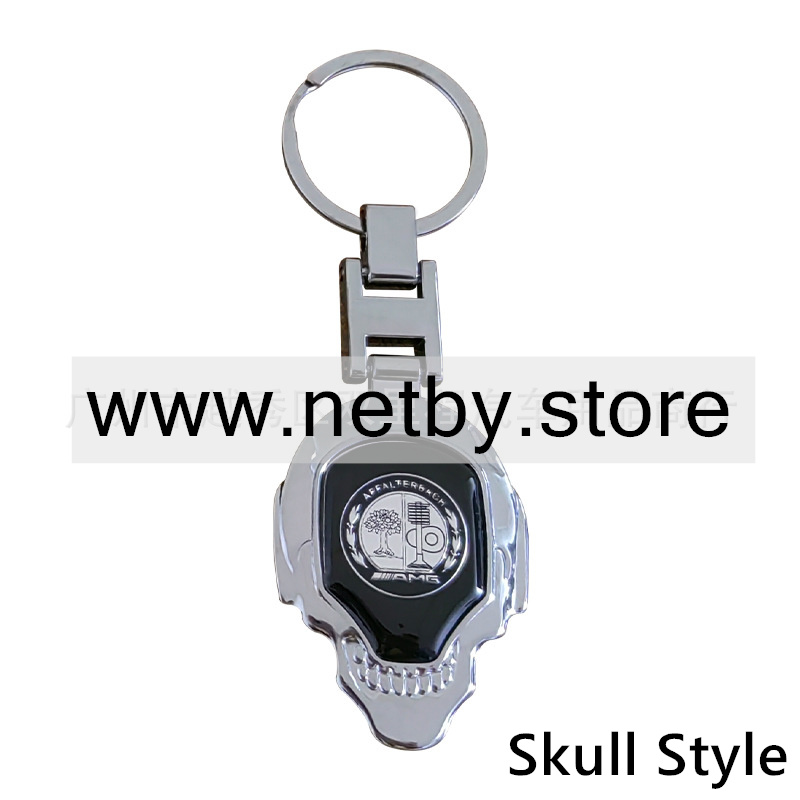 Metal H Buckle Skull Keyring Keychain Keyfob with Logo BMW AUDI BENZ VOLKSWAGEN SKODA TOYOTA BUICK CHEVROLET  Netby