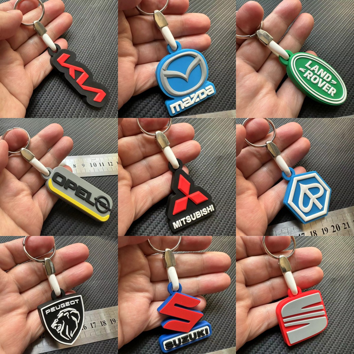 Rubber Car Logo Keychain Keyring for Audi Benz BMW Chevrolet Honda Landrover VW Toyota Netby