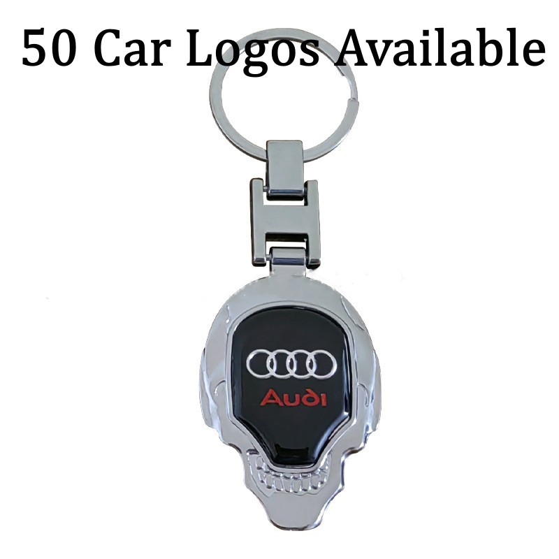 Metal H Buckle Skull Keyring Keychain Keyfob with Logo BMW AUDI BENZ VOLKSWAGEN SKODA TOYOTA BUICK CHEVROLET  Netby