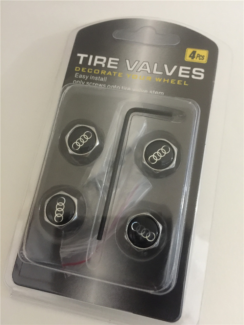 Metal Car Wheel Tire Valve Cap Anti Dust Theft With Logo Silver Color Netby