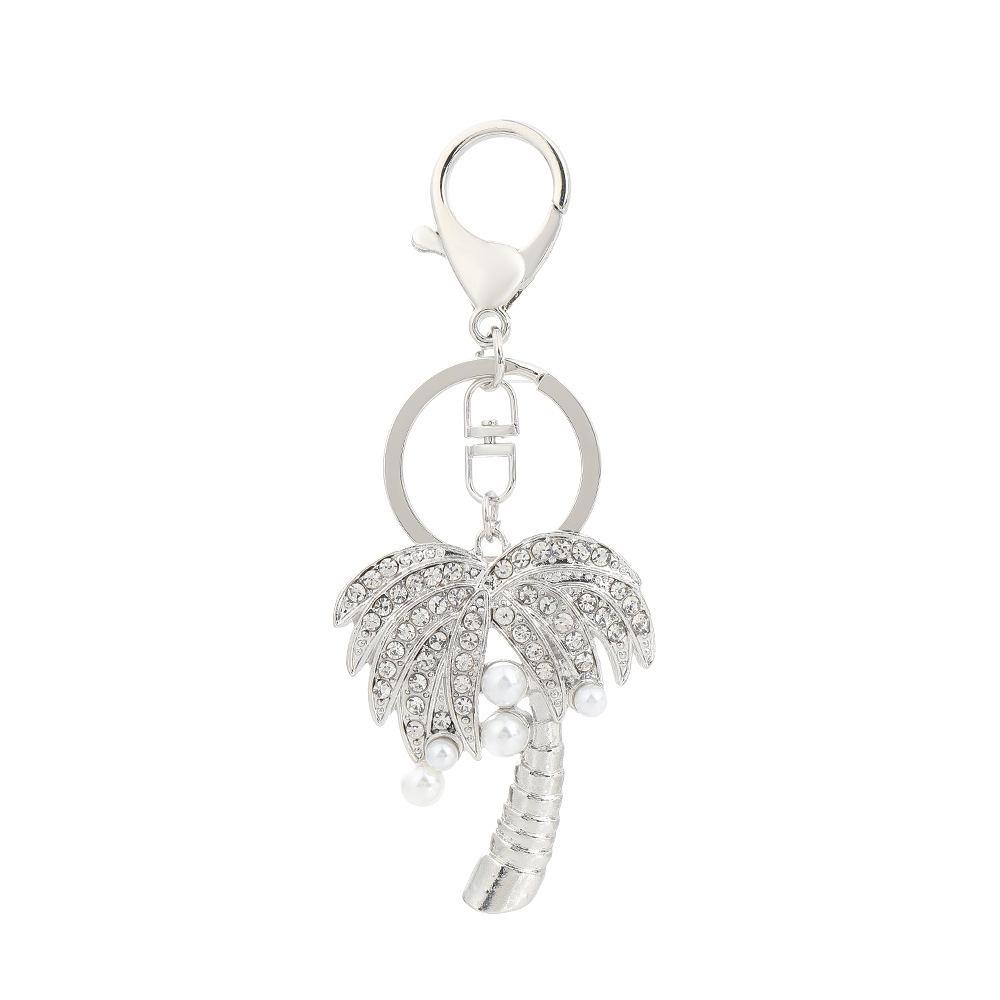 Rhinestone COCONUT TREE Keychain Keyring Netby