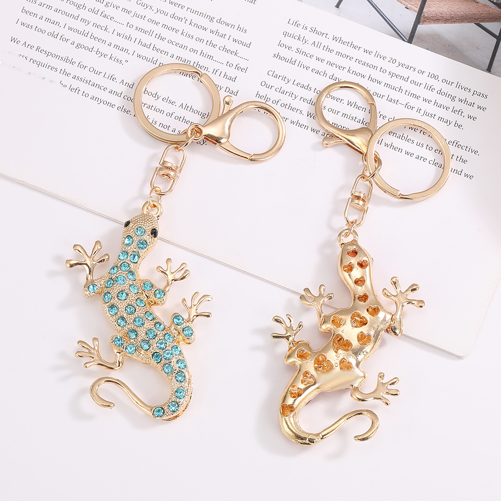 Rhinestone Gecko Keychain Keyring Netby