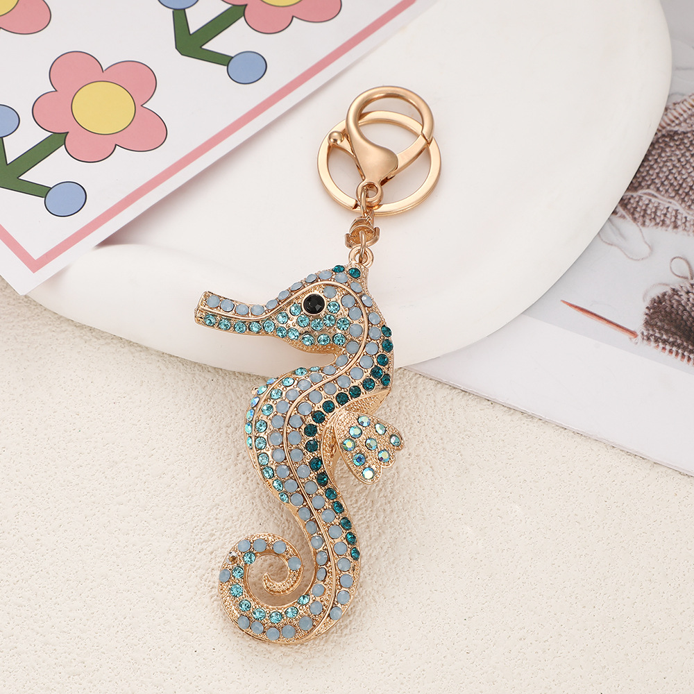 Rhinestone Seahorse Keychain Keyring Netby