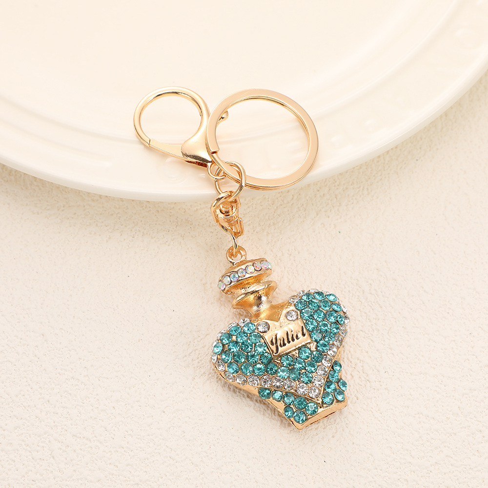 Rhinestone Perfume Bottle Keychain Keyring Netby
