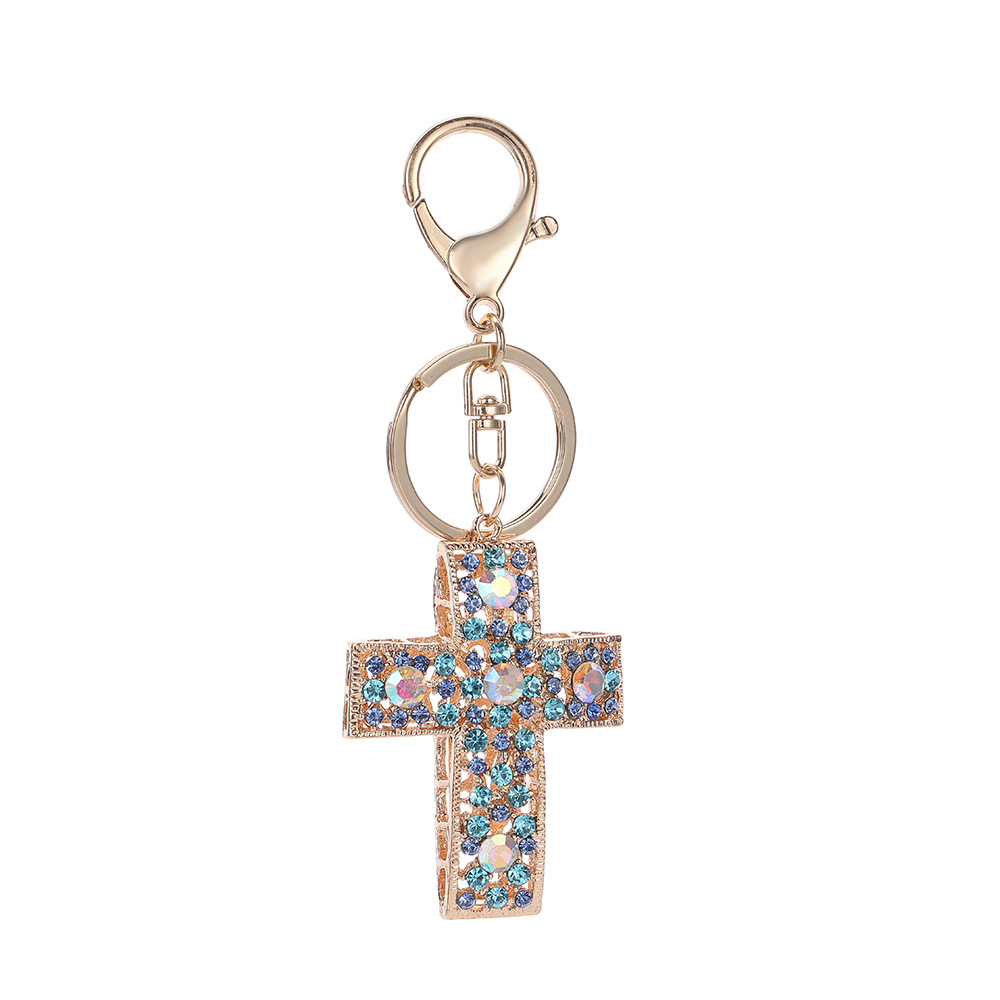 Rhinestone Cross Keychain Keyring Netby