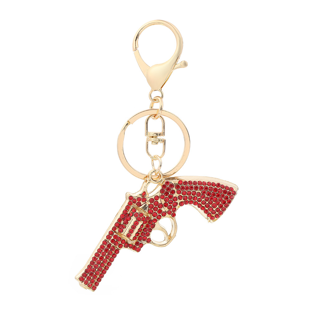 Rhinestone Pistol Gun Keychain Keyring Netby