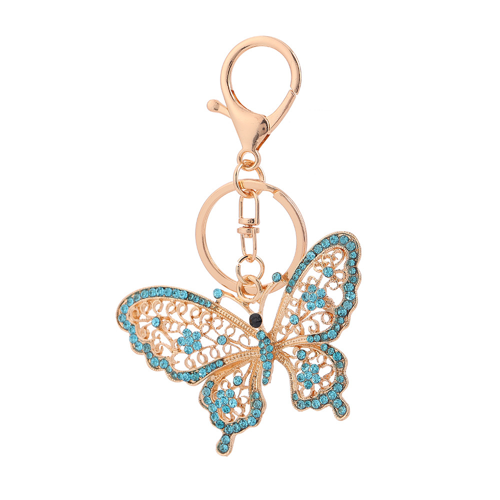Rhinestone Butterfly Keychain Keyring Netby