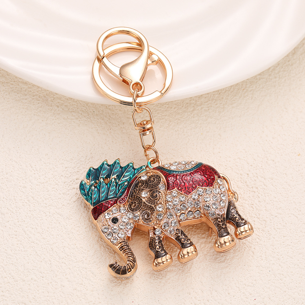 Rhinestone Elephant Keychain Keyring Netby
