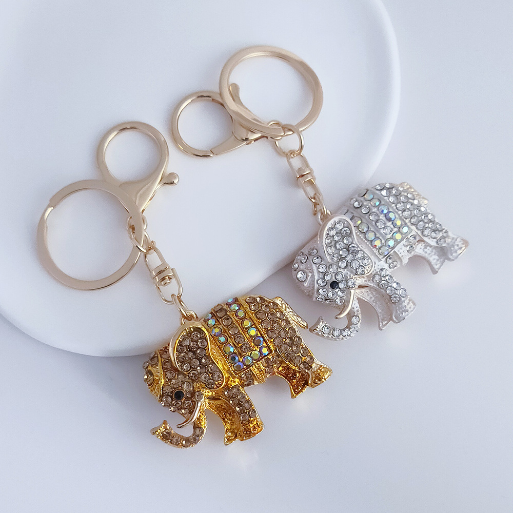 Rhinestone Elephant Keychain Keyring Netby
