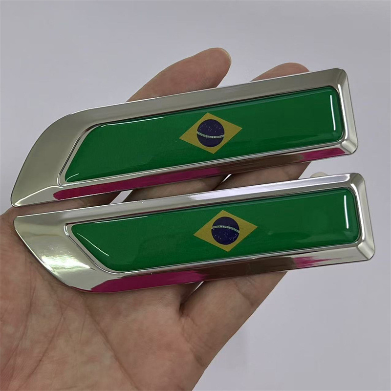 Knife Blade Shape National Flag Car Fender Side Sticker Netby