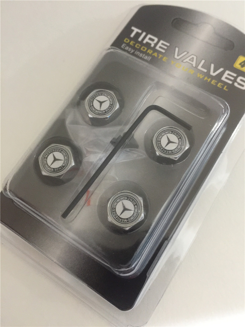 Metal Car Wheel Tire Valve Cap Anti Dust Theft With Logo Silver Color Netby