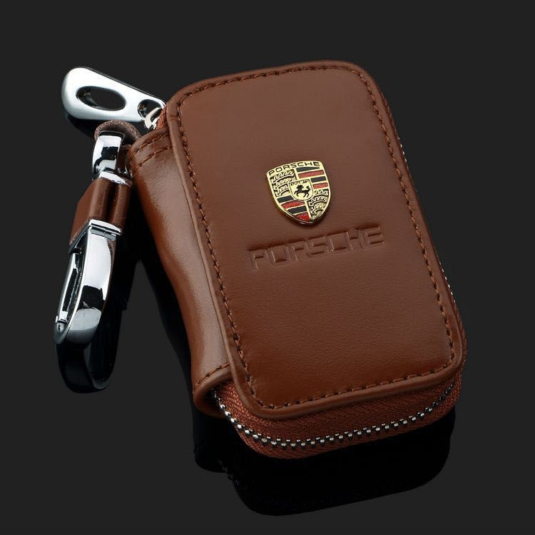 Brown Color Leather Car Remote Key Wallet for KIA AUDI BENZ BMW BUICK PORSCHE VW VOLVO JAGUAR CHEVROLET FORD Netby