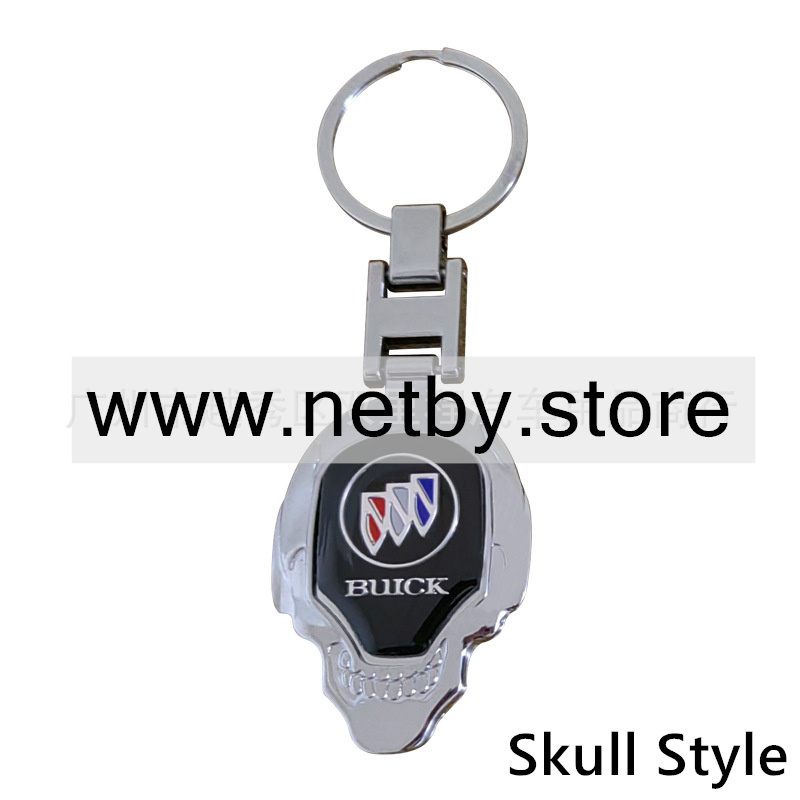 Metal H Buckle Skull Keyring Keychain Keyfob with Logo BMW AUDI BENZ VOLKSWAGEN SKODA TOYOTA BUICK CHEVROLET  Netby