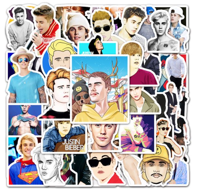 51pcs/pack Justin Bieber Anti Water Sticker Netby