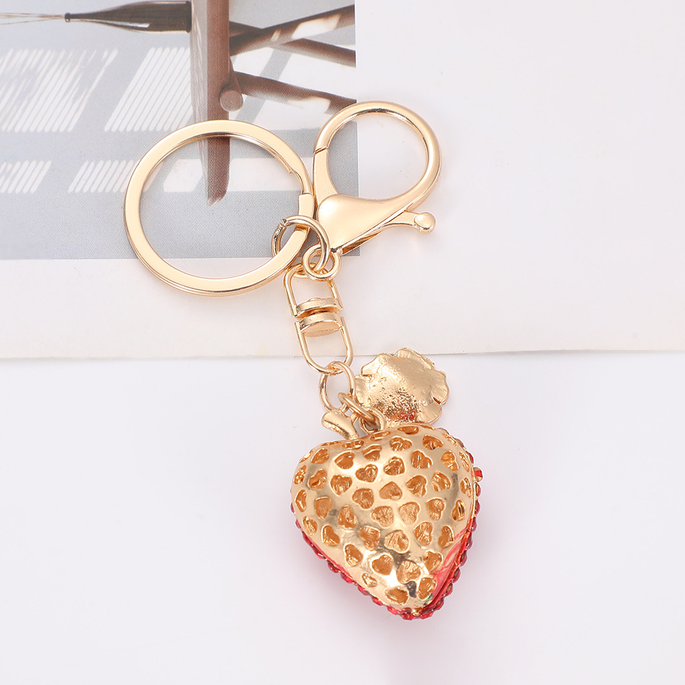 Rhinestone Strawberry Keychain Keyring NETBY