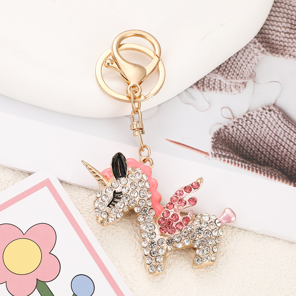 Rhinestone Unicorn Keychain Keyring Netby