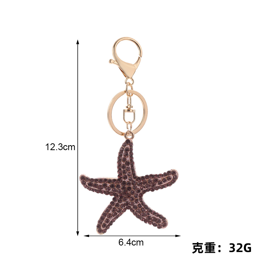 Rhinestone Starfish Keychain Keyring Netby