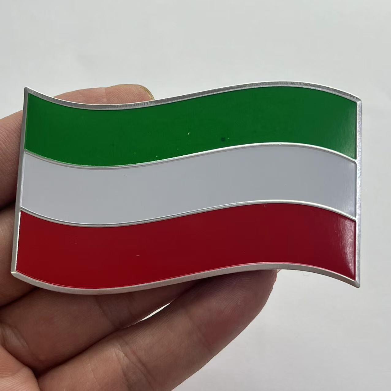 Aluminum Alloy Car Sticker with National Flag of Italy Germany France Japan UK Netby