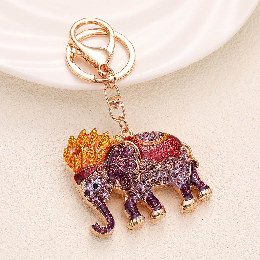Rhinestone Elephant Keychain Keyring Netby