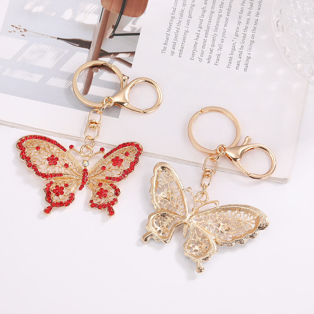 Rhinestone Butterfly Keychain Keyring Netby