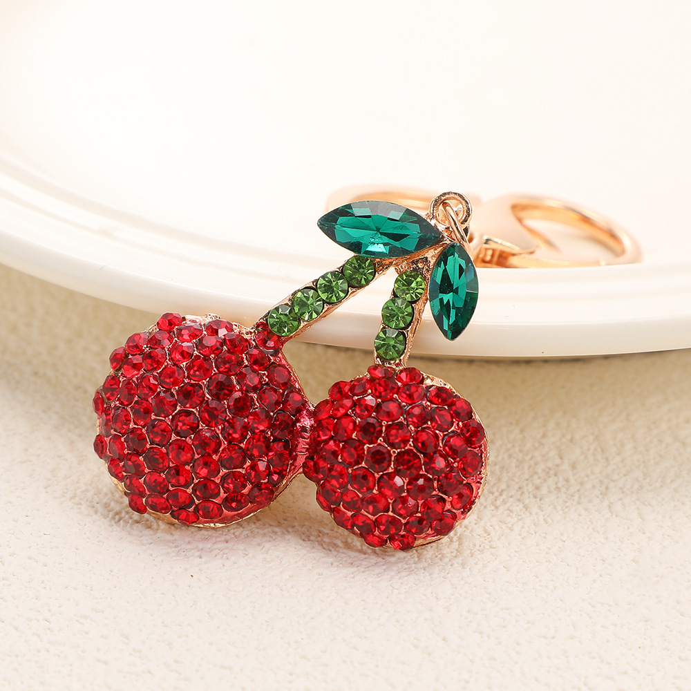 Rhinestone Cherry Keychain Keyring Netby