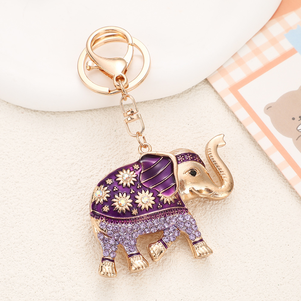 Rhinestone Elephant Keychain Keyring Netby