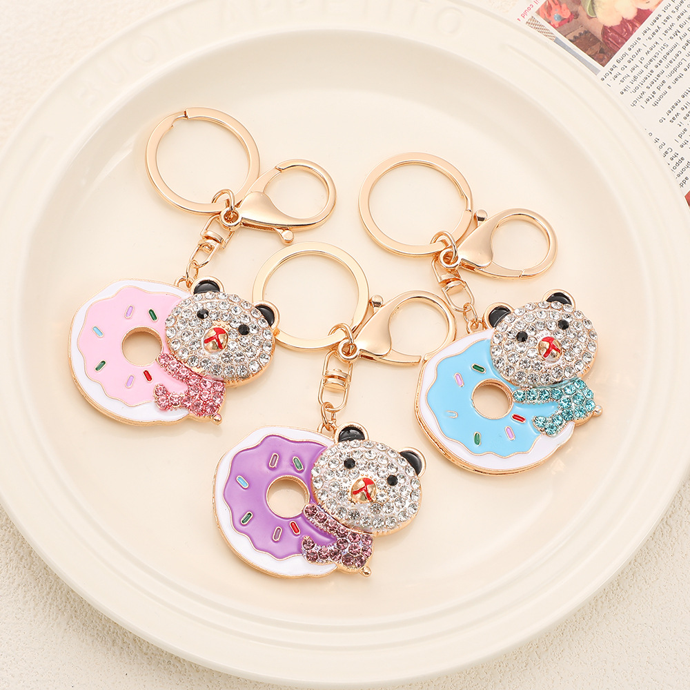Rhinestone Cartoon Bear Keychain Keyring Netby