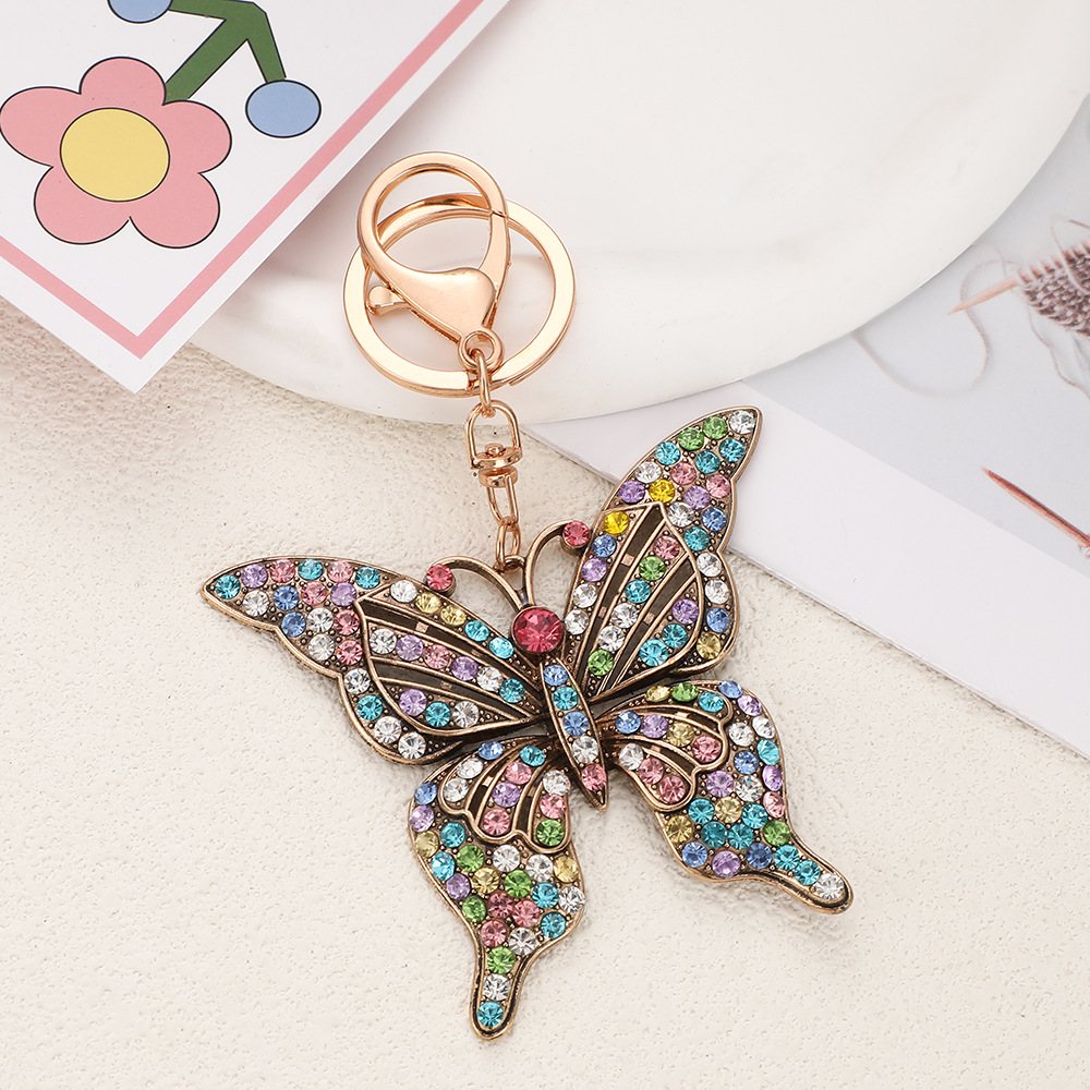 Rhinestone Butterfly Keychain Keyring Netby