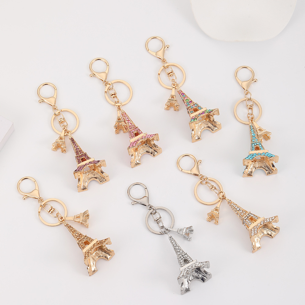 Rhinestone Eiffel Tower Keychain Keyring Netby