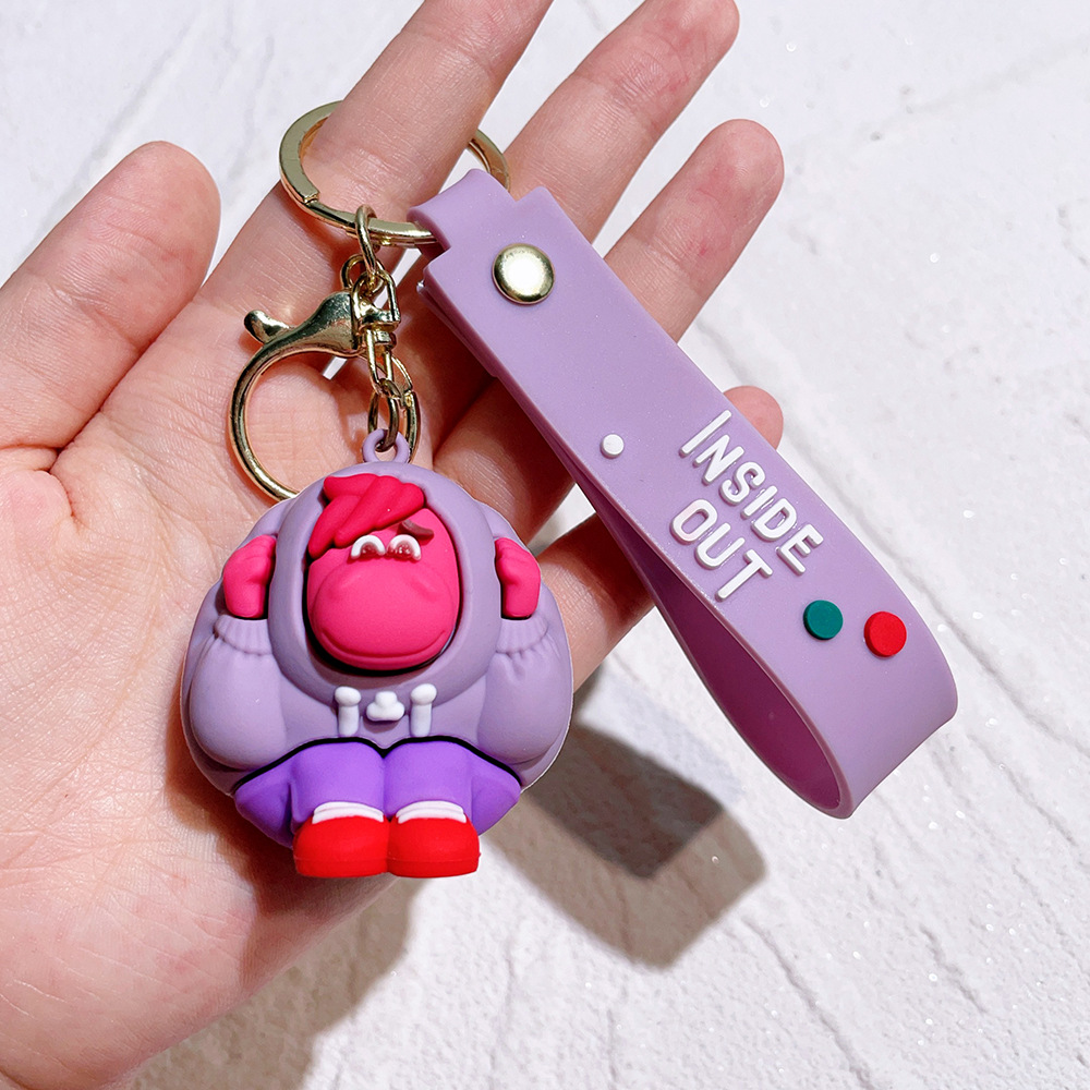 PVC Animation Inside Out Car Keychain Keyring Lanyard Netby