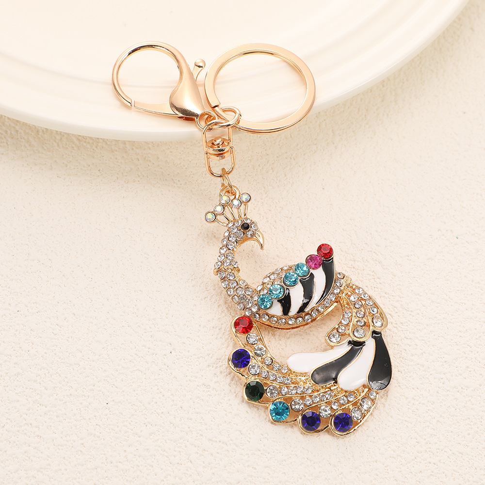 Rhinestone Peacock Keychain Keyring Netby