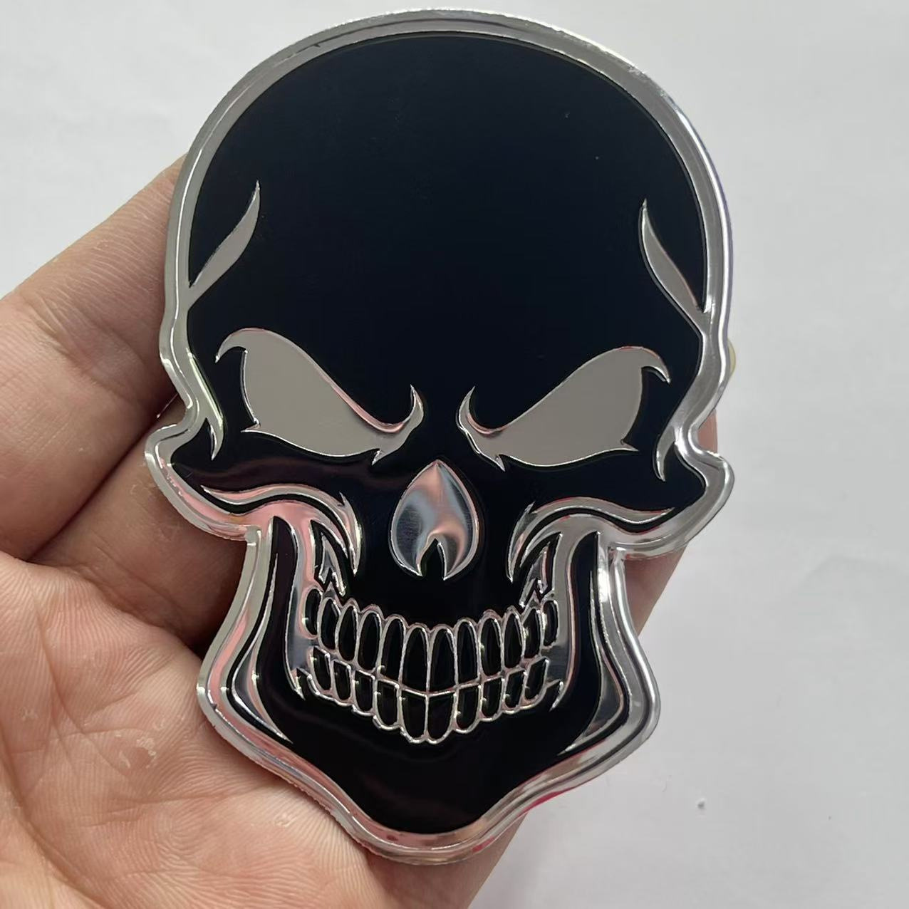 Metal Skull Car Sticker with National Flag of China USA Italy France Germany UK Netby
