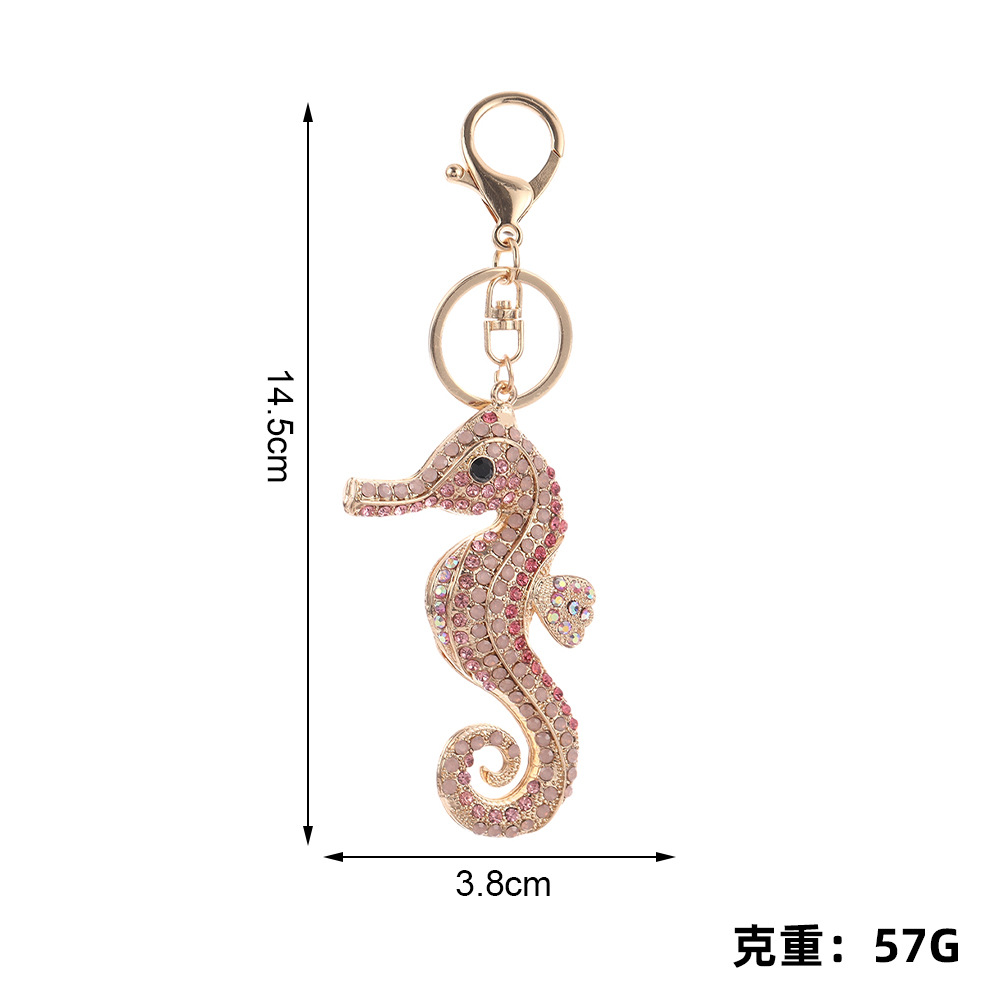 Rhinestone Seahorse Keychain Keyring Netby
