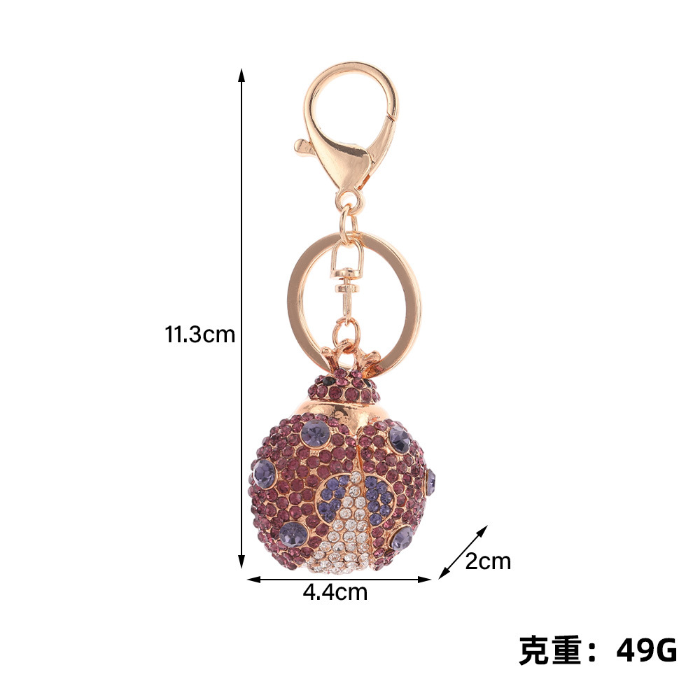 Rhinestone Ladybug Keychain Keyring Netby