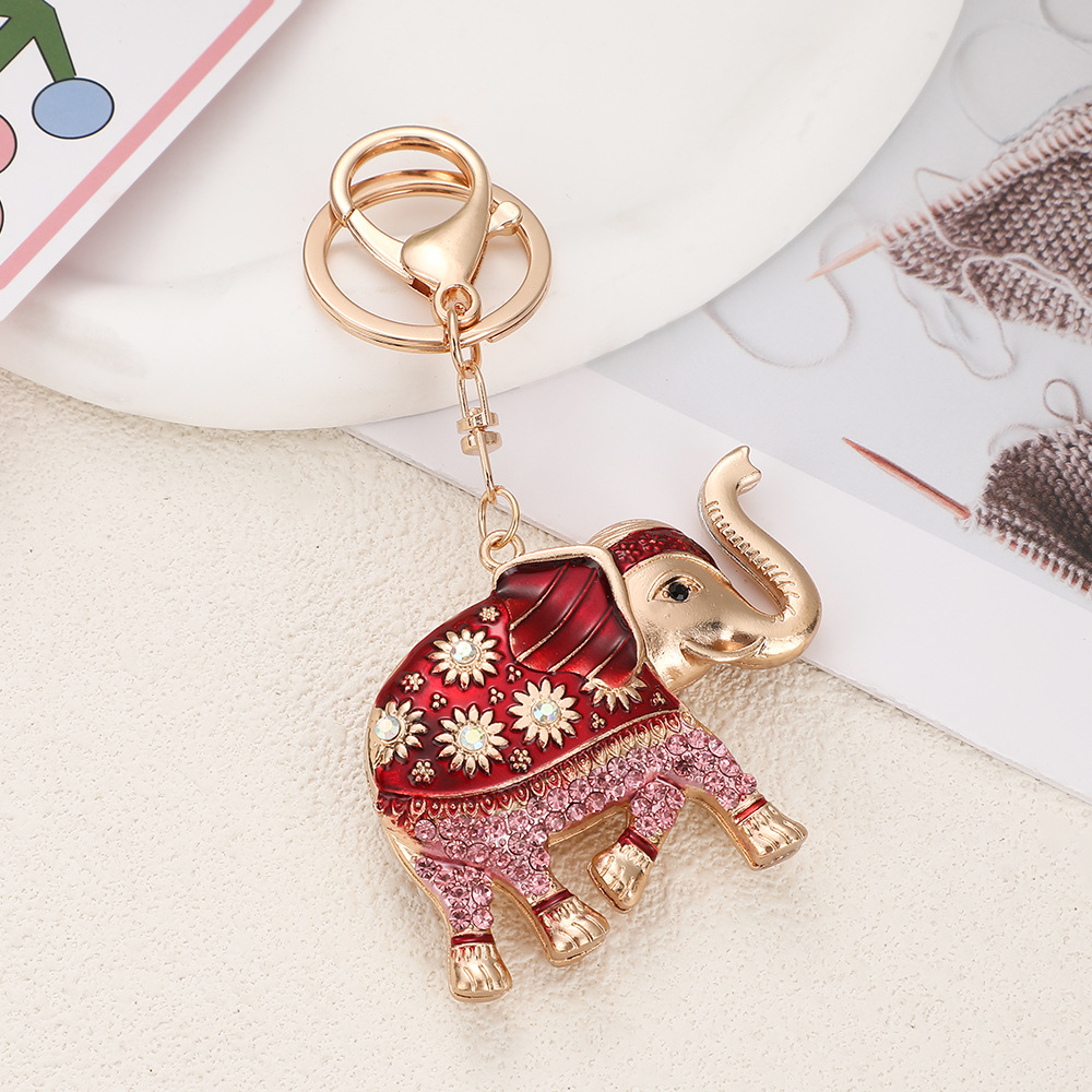 Rhinestone Elephant Good Keychain Keyring Netby