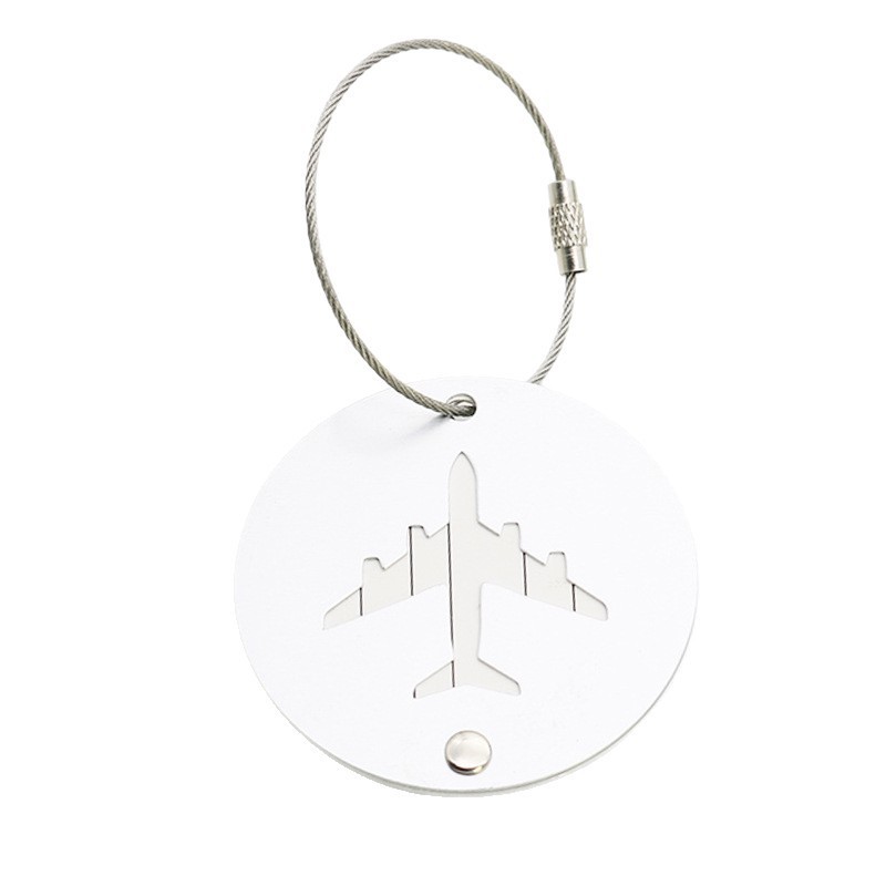 Wholesale 100 Pieces Aluminum Alloy Aircraft Boarding Passes Anti Lost Travel Backpack Luggage Tag With Key Rope Keychain Keyring Netby