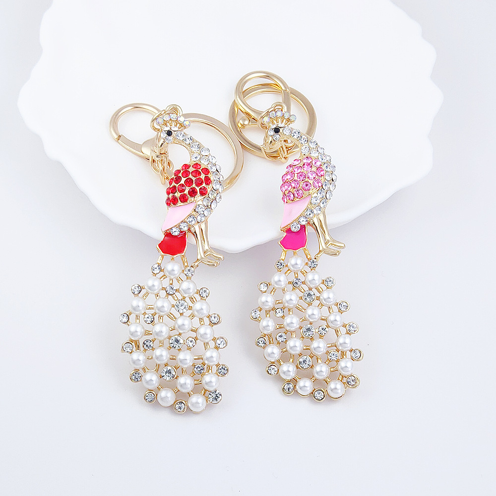 Peacock Rhinestone Keychain Keyring Netby
