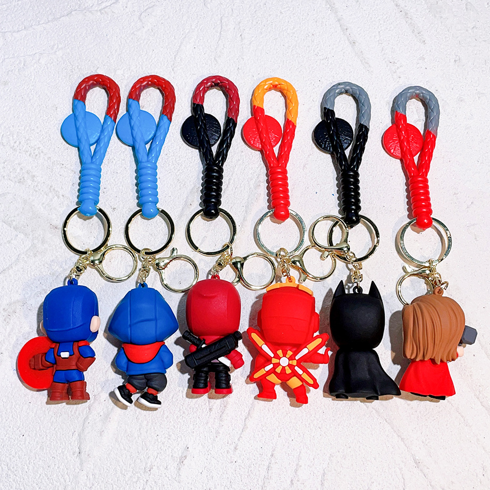 Movie Marvel Avengers Keychain Keyring Netby Captain America Thor Ironman Spiderman Deadpool Batman