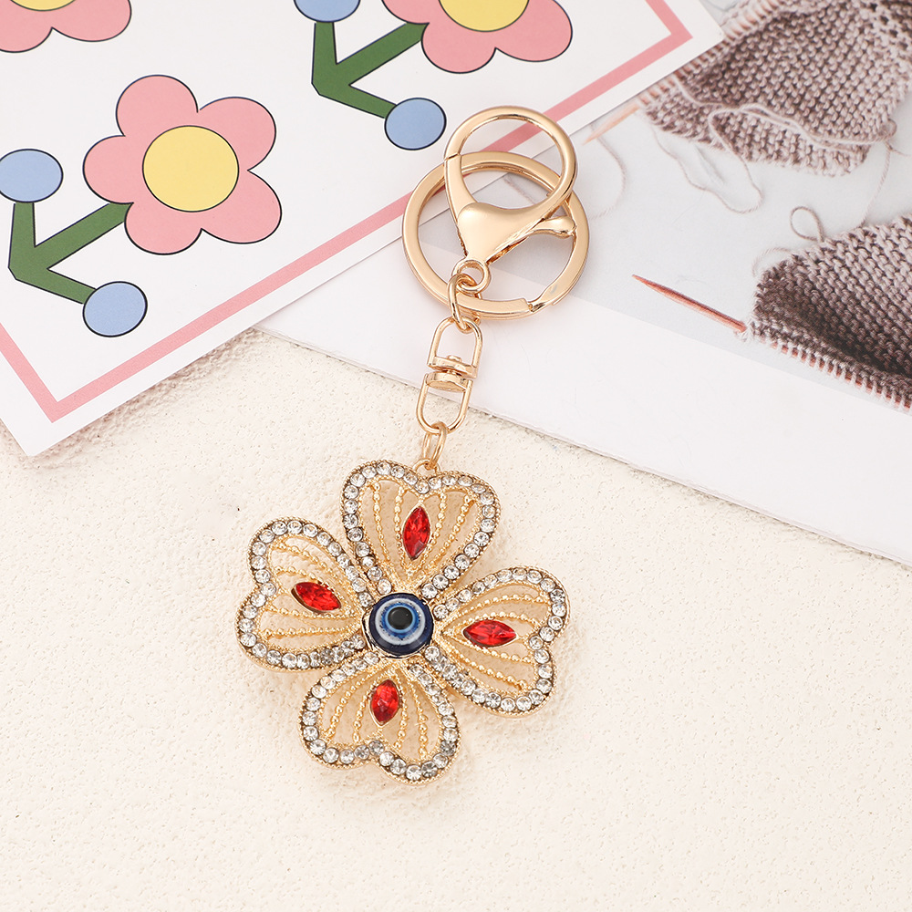 Rhinestone Clover Keychain Keyring Netby