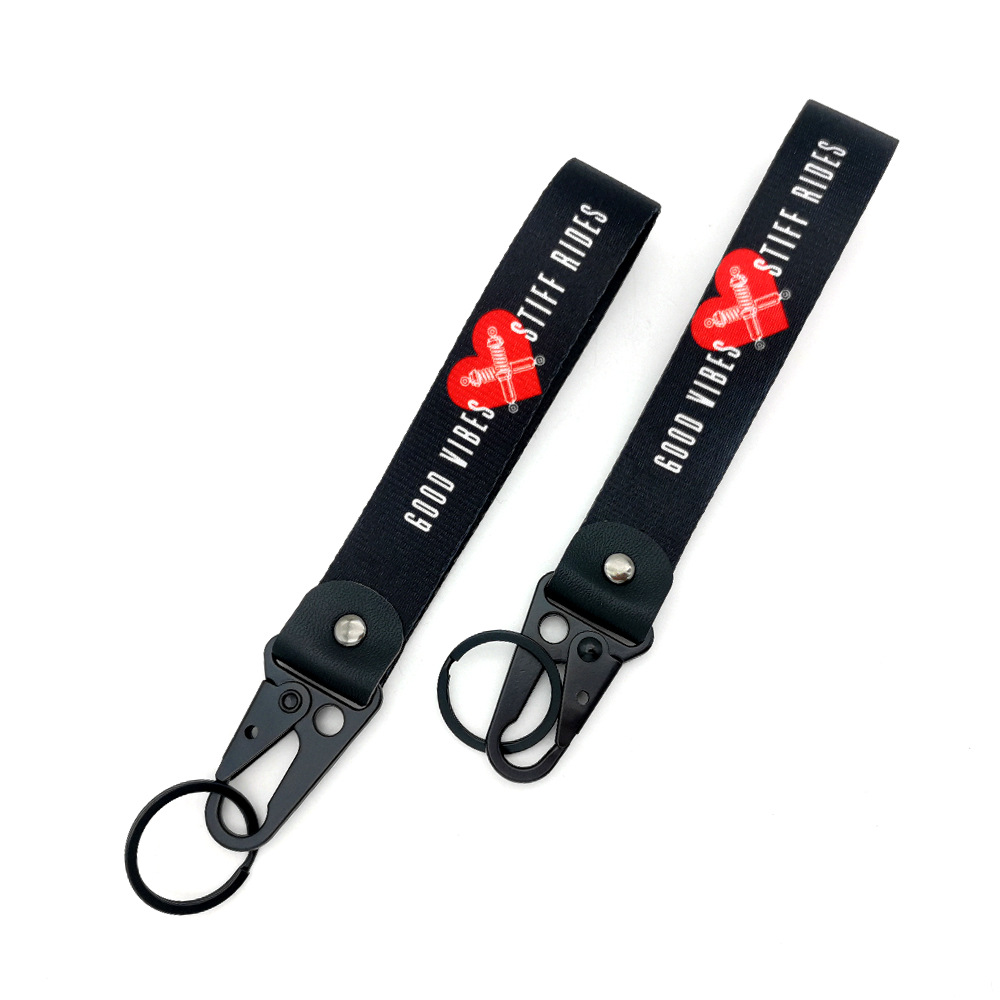 GOOD VIBES STIFF RIDES Buckle Keyring Keychain Keyfob Wrist Strap Netby