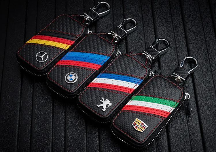 Carbon Fiber Car Remote Key Wallet for KIA AUDI BENZ BMW BUICK PORSCHE VW VOLVO JAGUAR CHEVROLET FORD Netby