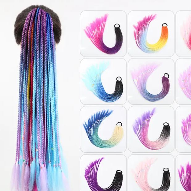 60cm Synthetic Braided Ponytail High Temperature Fiber WIGLTD