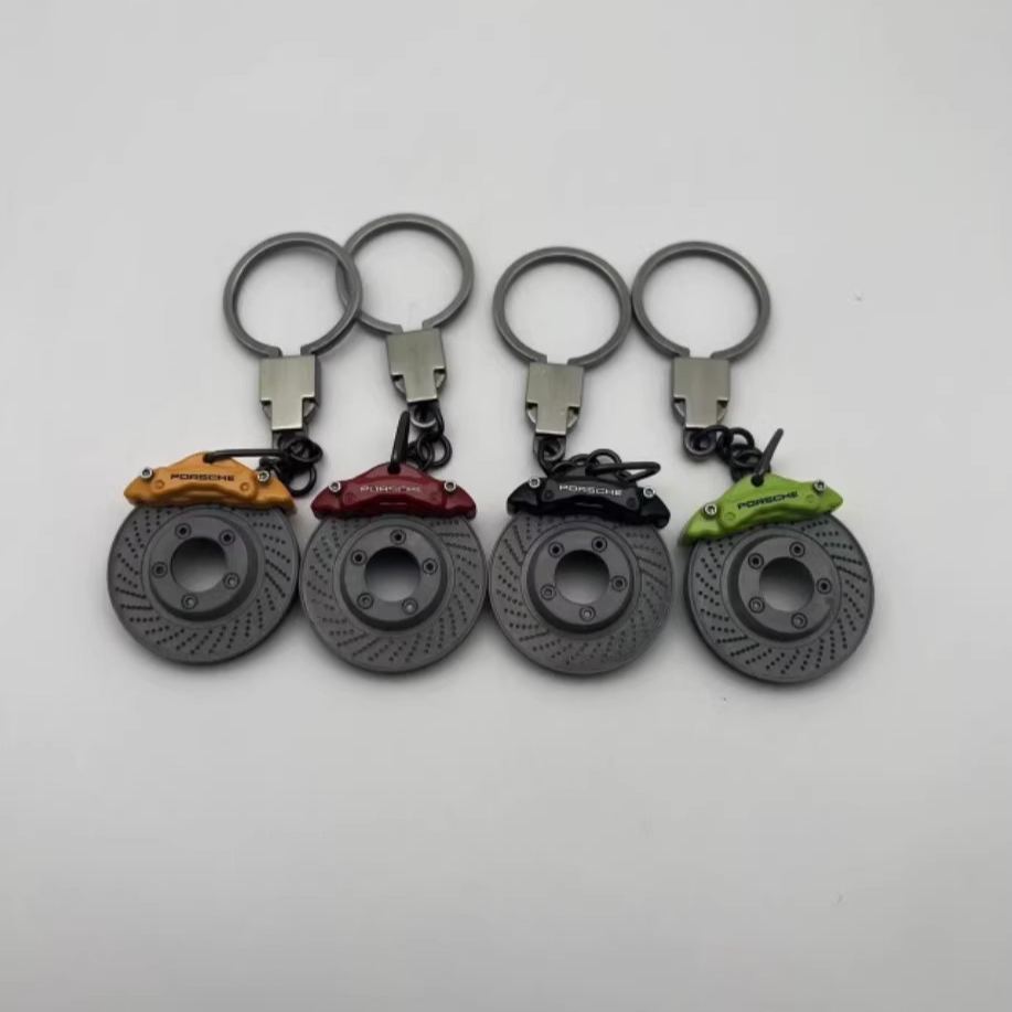 Metal Car Wheel Plate Brake Keychain Keyring with Porsche Car Logo Netby