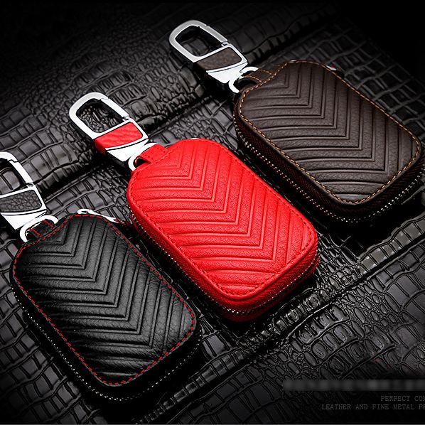 Black Red Brown Color Leather Car Remote Key Wallet for KIA AUDI BENZ BMW BUICK PORSCHE VW VOLVO JAGUAR CHEVROLET FORD Netby