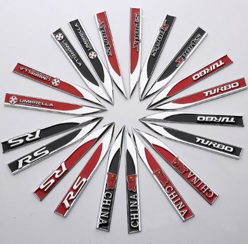 Car metal decorative stickers, fenders, blades, body decorative stickers, modification accessories, side labels, car logos, Netby