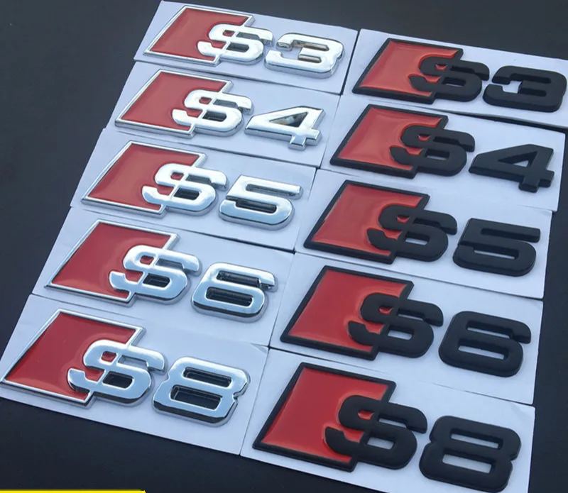 This is applicable to Audi metal car logo stickers for A4, LA6, LA3, A8L, as well as rear trunk stickers for S3, S4, S5, S6, and S8