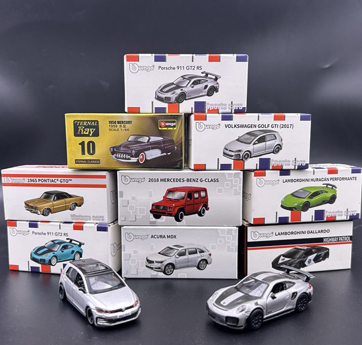 Metal Alloy 1:64 Racing Car Model for Bugatti Porsche 911 Ferrari SF90 Netby