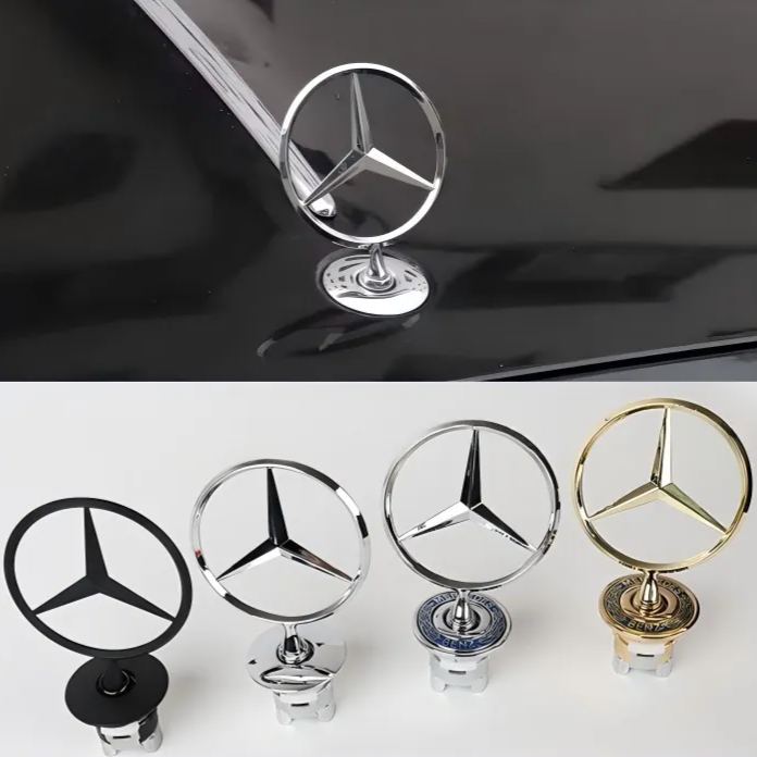 Mercedes-benz upright logo hood E/C/ S-Class E300L S350 C200L C180 260L modified front logo Netby